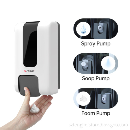 Wall Mounted 1200ml Manual Pump Liquid Soap Dispenser